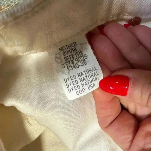 MOTHER the tomcat slide mini fray denim skirt in Dyed Natural Off White - Picture 10 of 13